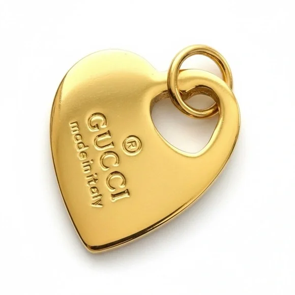 GUCCI Authentic Gold Heart Charm Pendant for Necklace